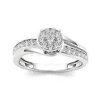 3/8 CT.T.W. Natural Diamond 10K White Gold Engagement Ring