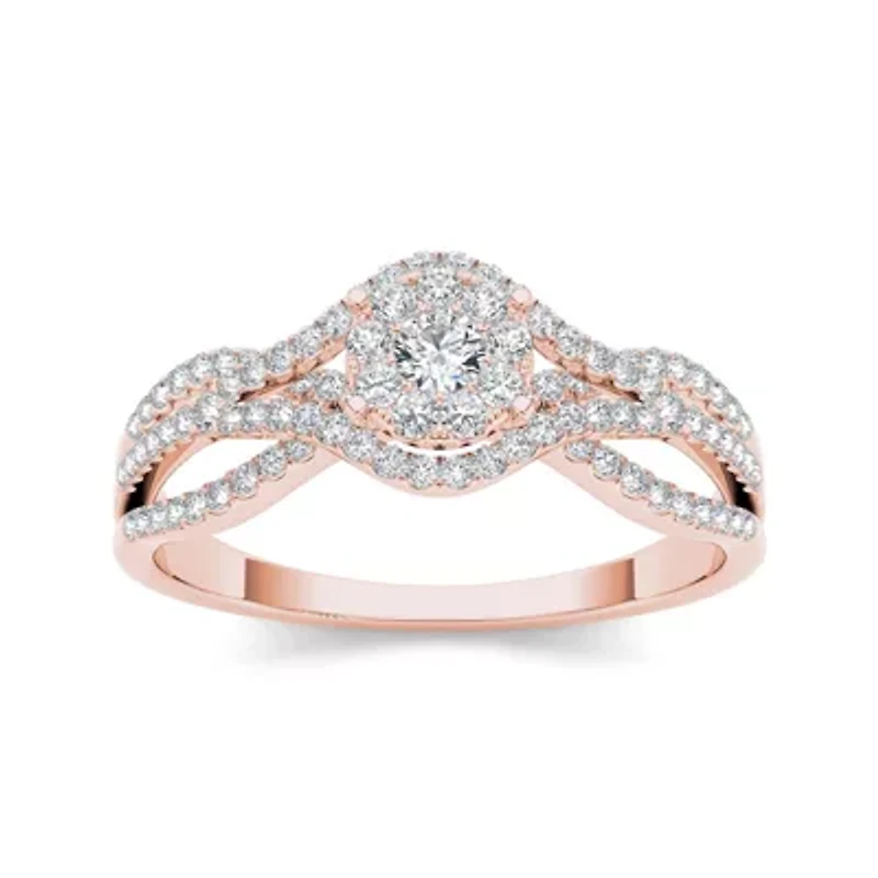 CT.T.W. Natural Diamond 10K Rose Gold Engagement Ring