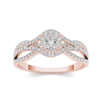 CT.T.W. Natural Diamond 10K Rose Gold Engagement Ring