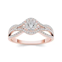 CT.T.W. Natural Diamond 10K Rose Gold Engagement Ring
