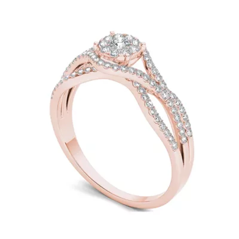 CT.T.W. Natural Diamond 10K Rose Gold Engagement Ring