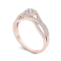 CT.T.W. Natural Diamond 10K Rose Gold Engagement Ring