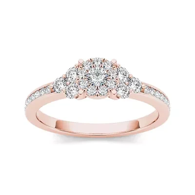 CT.T.W. Natural Diamond 10K Rose Gold Engagement Ring