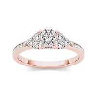 CT.T.W. Natural Diamond 10K Rose Gold Engagement Ring
