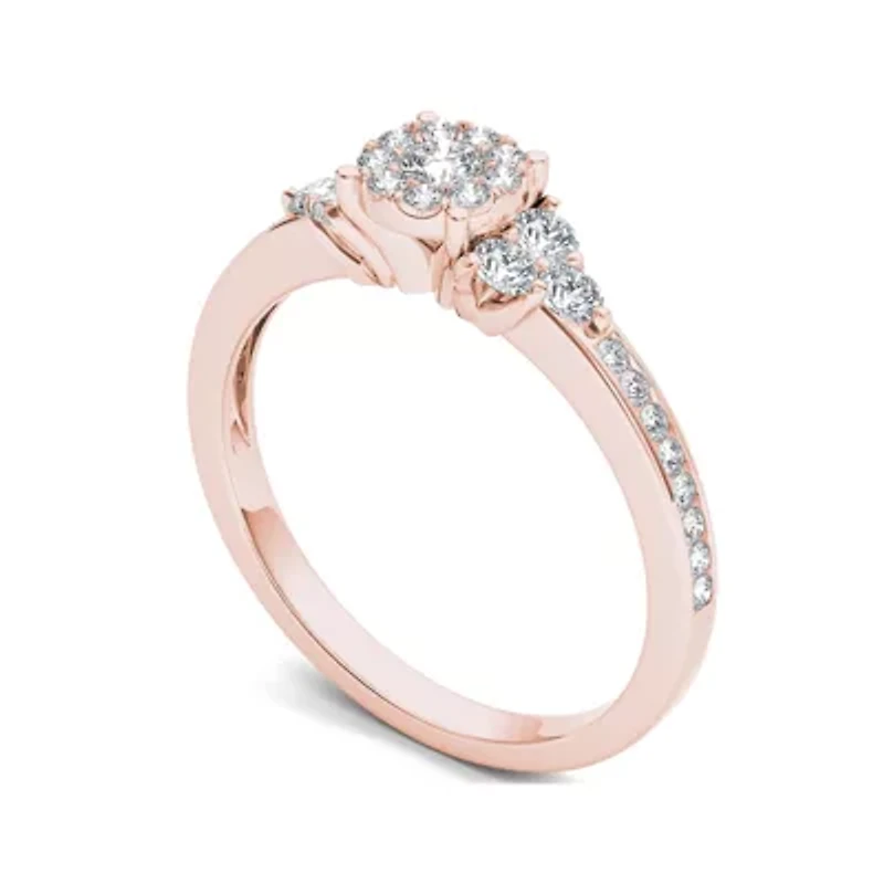 CT.T.W. Natural Diamond 10K Rose Gold Engagement Ring