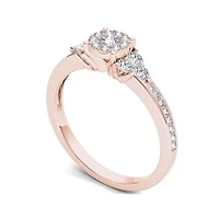 CT.T.W. Natural Diamond 10K Rose Gold Engagement Ring