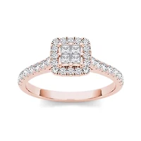 1/2 CT.T.W. Natural Diamond 10K Rose Gold Engagement Ring