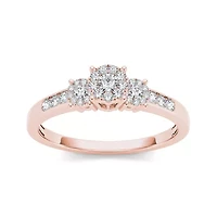 1/3 CT.T.W. Natural Diamond 10K Rose Gold Engagement Ring