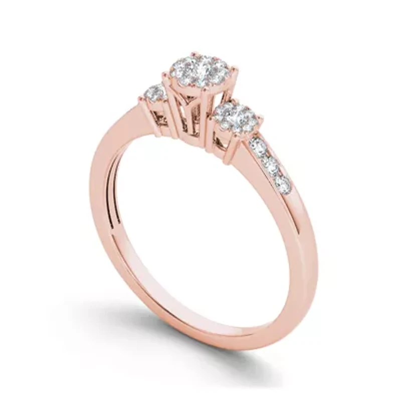 1/3 CT.T.W. Natural Diamond 10K Rose Gold Engagement Ring