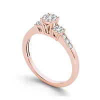 1/3 CT.T.W. Natural Diamond 10K Rose Gold Engagement Ring