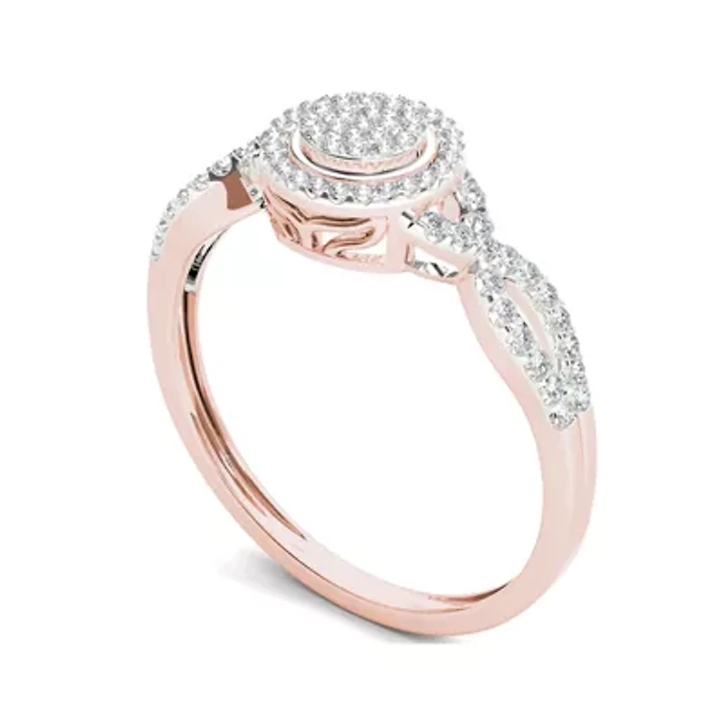 1/ CT.T.W. Natural Diamond 10K Rose Gold Engagement Ring