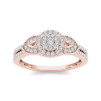 3/8 CT.T.W. Natural Diamond 10K Rose Gold Engagement Ring