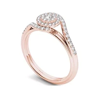 3/8 CT.T.W. Natural Diamond 10K Rose Gold Engagement Ring