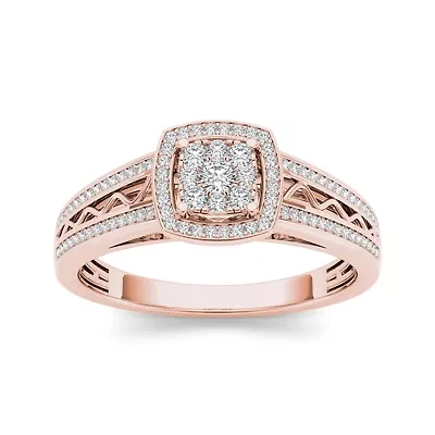 3/8 CT. T.W. Diamond 10K Rose Gold Engagement Ring