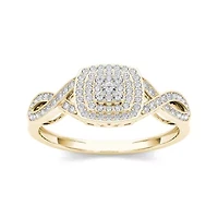 1/4 CT.T.W. Natural Diamond 10K Yellow Gold Engagement Ring