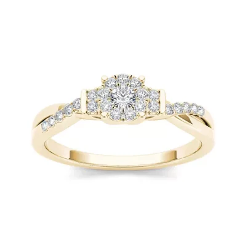 3/4 CT.T.W. Natural Diamond 10K Yellow Gold Engagement Ring