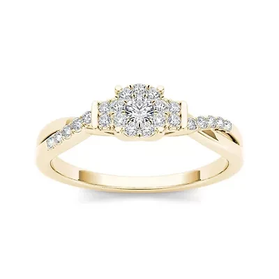 3/4 CT.T.W. Natural Diamond 10K Yellow Gold Engagement Ring