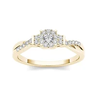 3/4 CT.T.W. Natural Diamond 10K Yellow Gold Engagement Ring