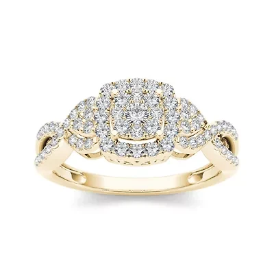1/2 CT.T.W. Natural Diamond 10K Yellow Gold Engagement Ring