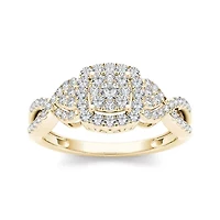 1/2 CT.T.W. Natural Diamond 10K Yellow Gold Engagement Ring