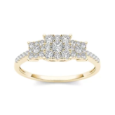 1/2 CT.T.W. Natural Diamond 10K Yellow Gold Engagement Ring