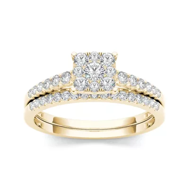 1/2 CT. T.W. Diamond 10K Yellow Gold Bridal Ring Set