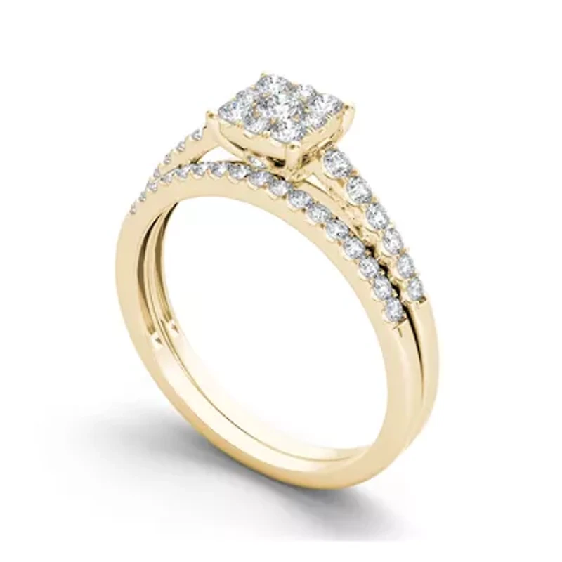 1/2 CT. T.W. Diamond 10K Yellow Gold Bridal Ring Set