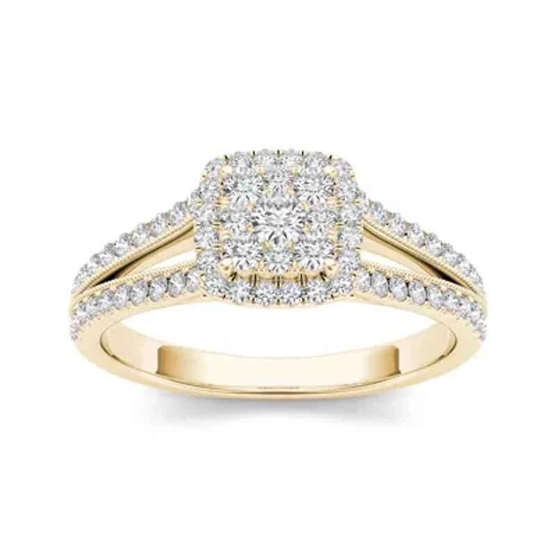1/ CT.T.W. Natural Diamond 10K Yellow Gold Engagement Ring
