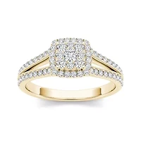 1/ CT.T.W. Natural Diamond 10K Yellow Gold Engagement Ring