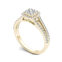 1/ CT.T.W. Natural Diamond 10K Yellow Gold Engagement Ring