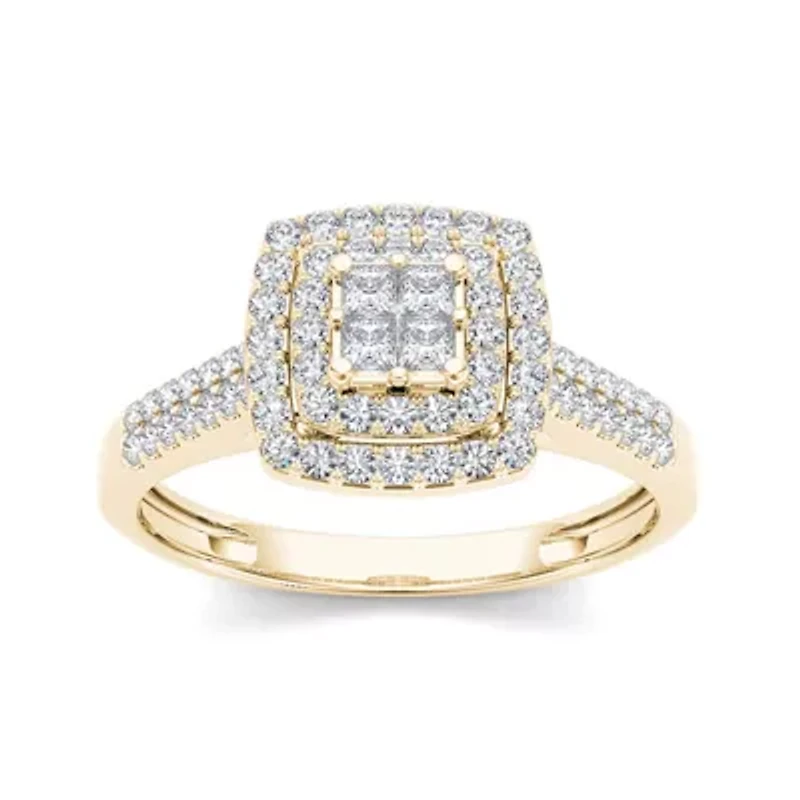 1/2 CT.T.W. Natural Diamond 10K Yellow Gold Engagement Ring