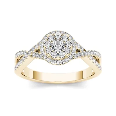 1/2 CT.T.W. Natural Diamond 10K Yellow Gold Engagement Ring