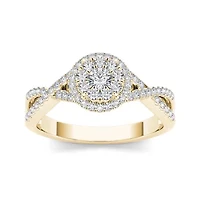1/2 CT.T.W. Natural Diamond 10K Yellow Gold Engagement Ring