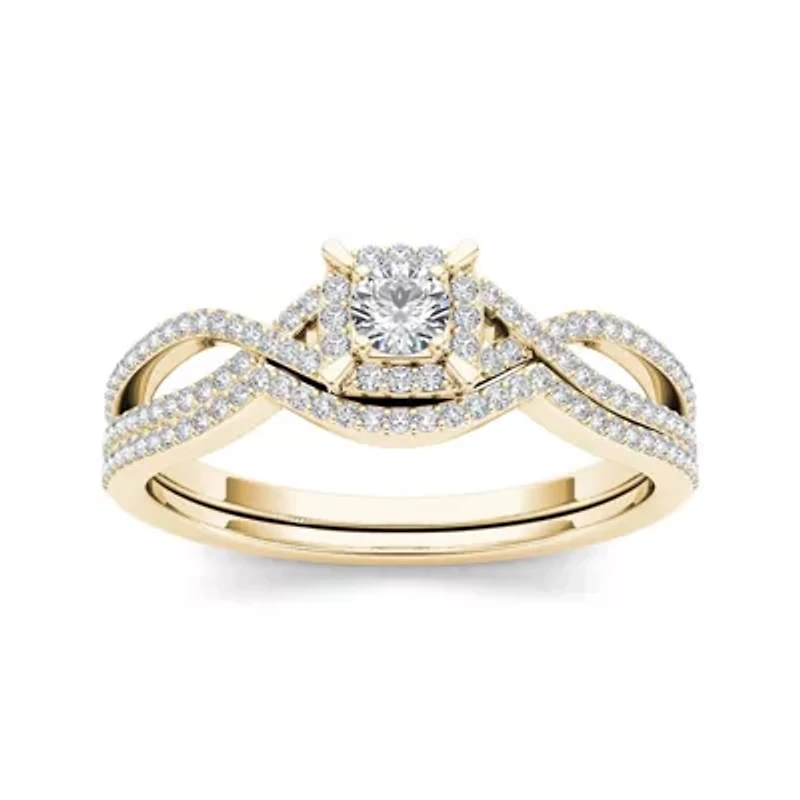 1/3 CT.T.W. Natural Diamond 14K Yellow Gold Engagement Ring