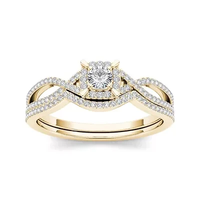 1/3 CT.T.W. Natural Diamond 14K Yellow Gold Engagement Ring