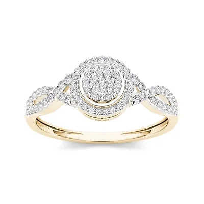 1/ CT.T.W. Natural Diamond 10K Yellow Gold Engagement Ring