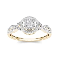 1/ CT.T.W. Natural Diamond 10K Yellow Gold Engagement Ring