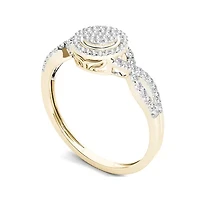 1/ CT.T.W. Natural Diamond 10K Yellow Gold Engagement Ring
