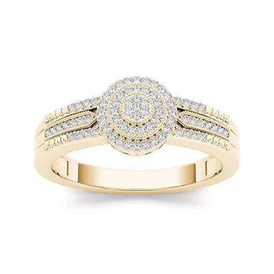 1/5 CT. T.W. Diamond 10K Yellow Gold Engagement Ring