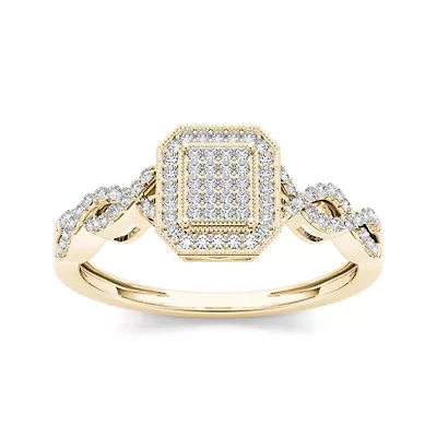 1/5 CT.T.W. Natural Diamond 10K Yellow Gold Engagement Ring