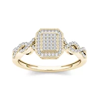 1/5 CT.T.W. Natural Diamond 10K Yellow Gold Engagement Ring