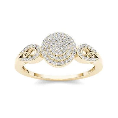 1/5 CT.T.W. Natural Diamond 10K Yellow Gold Infinity Engagement Ring