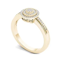 1/6 CT. T.W. Diamond 10K Yellow Gold Round Cluster Engagement Ring