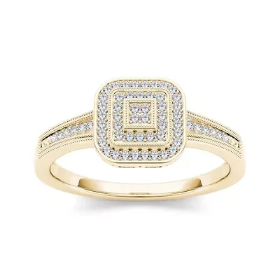 1/6 CT.T.W. Natural Diamond 10K Yellow Gold Engagement Ring