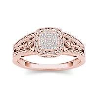 1/10 CT.T.W. Natural Diamond 10K Rose Gold Engagement Ring
