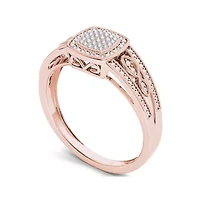 1/10 CT.T.W. Natural Diamond 10K Rose Gold Engagement Ring