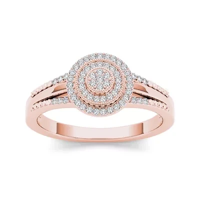 1/6 CT.T.W. Natural Diamond 10K Rose Gold Engagement Ring