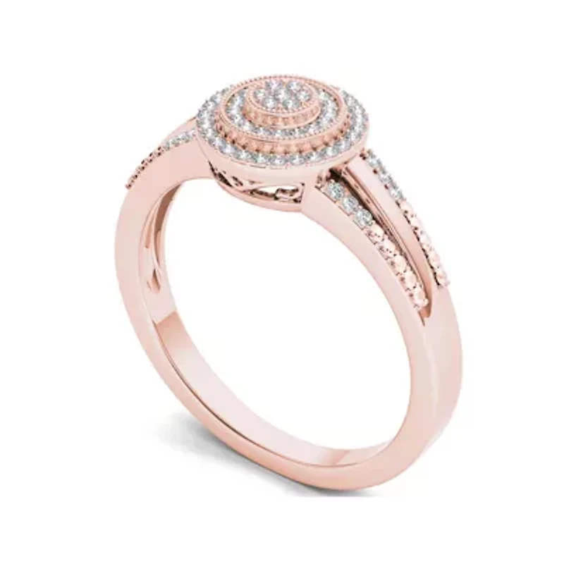1/6 CT.T.W. Natural Diamond 10K Rose Gold Engagement Ring
