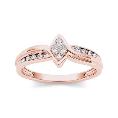 1/10 CT.T.W. Natural Diamond 10K Rose Gold Engagement Ring