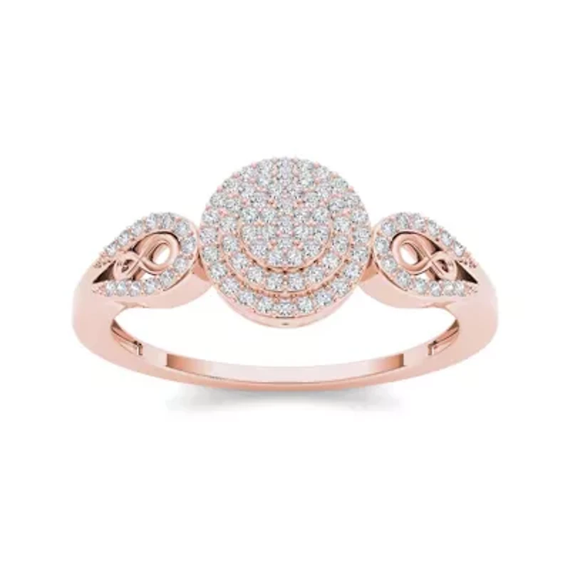 1/5 CT.T.W. Natural Diamond 10K Rose Gold Infinity Engagement Ring